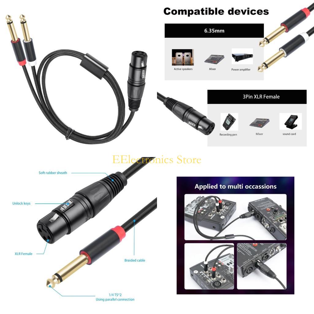 Audio And Music Splitter - B03C Dişi 3Pin 6.35mm 1/4 